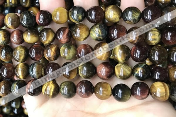 CTE2194 15.5 inches 12mm round mixed tiger eye beads wholesale