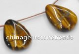 CTE22 13*18mm flat teardrop yellow tiger eye beads Wholesale