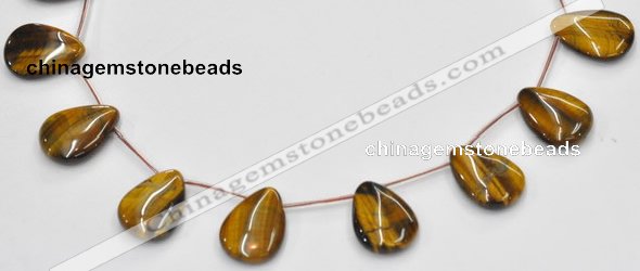 CTE22 13*18mm flat teardrop yellow tiger eye beads Wholesale