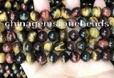 CTE2203 15.5 inches 10mm round mixed tiger eye gemstone beads