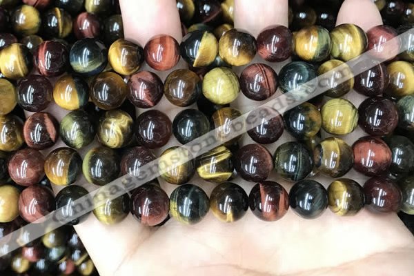 CTE2203 15.5 inches 10mm round mixed tiger eye gemstone beads