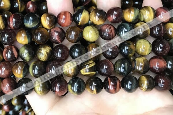 CTE2204 15.5 inches 12mm round mixed tiger eye gemstone beads