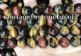 CTE2207 15.5 inches 18mm round mixed tiger eye gemstone beads