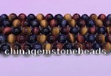 CTE2221 15.5 inches 10mm round colorful tiger eye gemstone beads