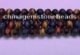 CTE2223 15.5 inches 14mm round colorful tiger eye gemstone beads