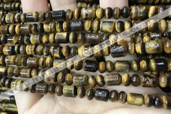 CTE2243 15.5 inches 4*6mm rondelle & 6*8mm tube yellow tiger eye beads