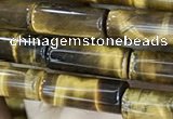 CTE2246 15.5 inches 5*14mm tube yellow tiger eye beads wholesale