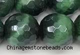 CTE2290 15 inches 12mm faceted round AB-color green tiger eye beads