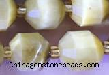 CTE2295 15 inches 9*10mm faceted golden tiger eye beads