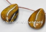 CTE23 20*28mm flat teardrop yellow tiger eye beads Wholesale