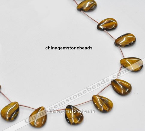 CTE23 20*28mm flat teardrop yellow tiger eye beads Wholesale