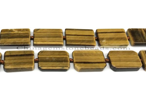 CTE2306 15 inches 22*30mm – 23*32mm rectangle yellow tiger eye beads