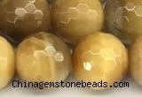 CTE2318 15 inches 12mm faceted round golden tiger eye beads