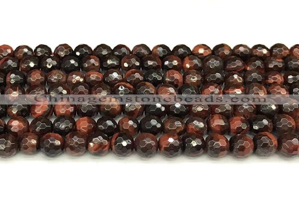 CTE2320 15 inches 6mm faceted round red tiger eye beads