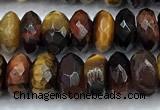 CTE2328 15 inches 5*8mm faceted rondelle colorful tiger eye beads