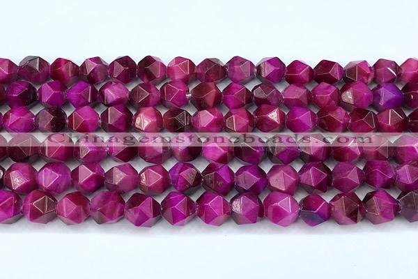 CTE2330 15 inches 8mm faceted nuggets red tiger eye beads, 2mm hole