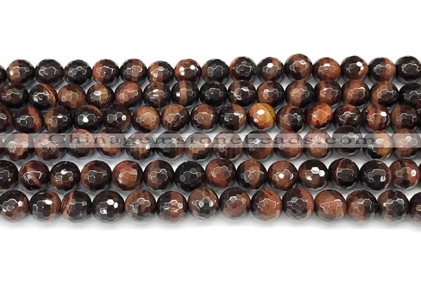 CTE2344 15 inches 6mm faceted round red tiger eye beads