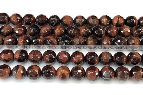 CTE2346 15 inches 10mm faceted round red tiger eye beads