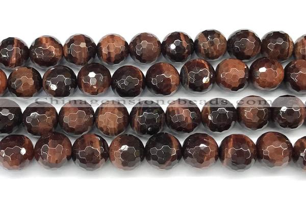 CTE2347 15 inches 12mm faceted round red tiger eye beads