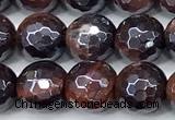 CTE2349 15 inches 6mm faceted round AB-color red tiger eye beads