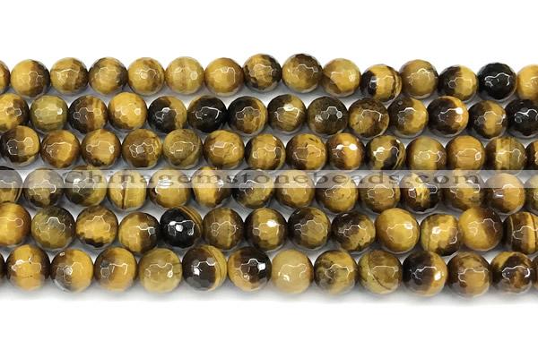 CTE2354 15 inches 8mm faceted round yellow tiger eye beads