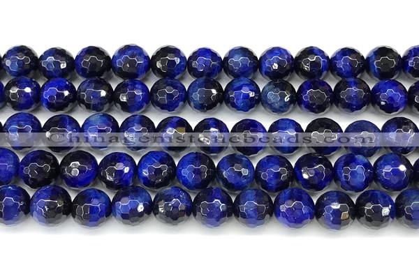 CTE2400 15 inches 8mm facted round blue tiger eye beads