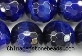 CTE2401 15 inches 10mm facted round blue tiger eye beads