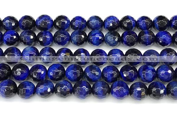 CTE2401 15 inches 10mm facted round blue tiger eye beads