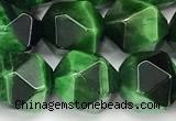 CTE2412 15 inches 10mm faceted round green tiger eye beads