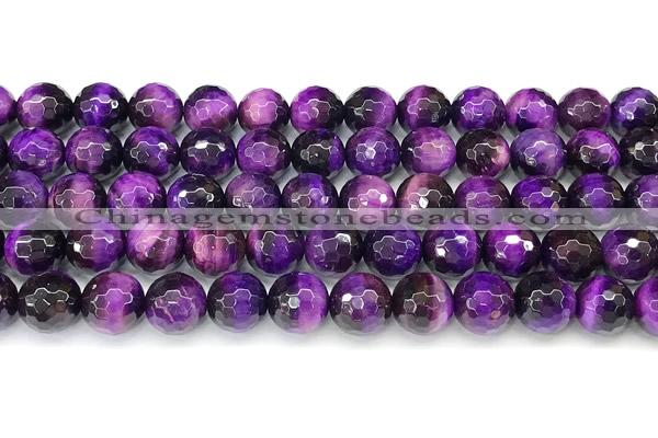 CTE2421 15 inches 10mm faceted round purple tiger eye beads