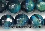 CTE2429 15 inches 6mm facted round blue tiger eye beads