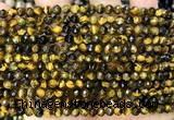 CTE2462 15 inches 4mm faceted round yellow tiger eye beads wholesale