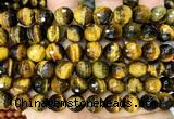CTE2465 15 inches 10mm faceted round yellow tiger eye beads wholesale