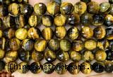 CTE2466 15 inches 12mm faceted round yellow tiger eye beads wholesale
