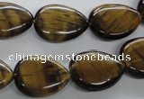 CTE307 15.5 inches 15*20mm flat teardrop yellow tiger eye gemstone beads