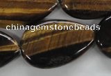 CTE308 15.5 inches 22*34mm flat teardrop yellow tiger eye gemstone beads