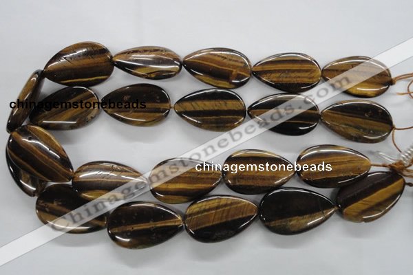 CTE308 15.5 inches 22*34mm flat teardrop yellow tiger eye gemstone beads