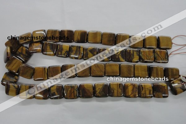 CTE309 15.5 inches 16*16mm square yellow tiger eye gemstone beads