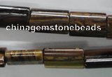 CTE311 15.5 inches 12*18mm flat tube yellow tiger eye gemstone beads