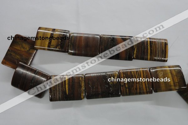 CTE313 15.5 inches 30*40mm flat tube yellow tiger eye gemstone beads