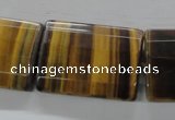 CTE317 15.5 inches 25*35mm faceted rectangle yellow tiger eye beads