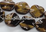 CTE323 15.5 inches 20mm wavy coin yellow tiger eye gemstone beads