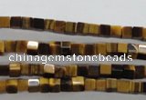 CTE326 15.5 inches 4*4mm cube yellow tiger eye gemstone beads