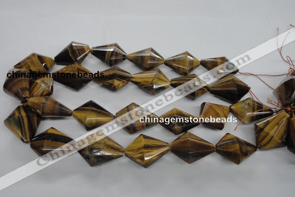 CTE333 15.5 inches 22*30mm pyramid yellow tiger eye gemstone beads