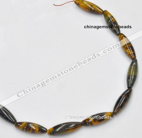 CTE35 15.5 inches 10*30mm rice shape blue tiger eye beads wholesale