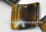 CTE38 15.5 inches 30*30mm twisted square blue tiger eye beads wholesale