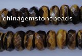 CTE403 15.5 inches 8*14mm faceted rondelle yellow tiger eye beads