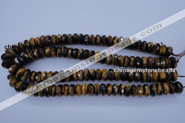 CTE403 15.5 inches 8*14mm faceted rondelle yellow tiger eye beads