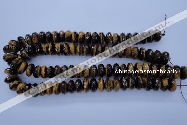 CTE404 15.5 inches 8*16mm faceted rondelle yellow tiger eye beads