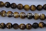 CTE422 15.5 inches 8mm faceted round yellow tiger eye beads